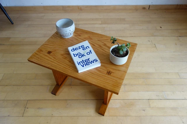 Arts and Crafts Vintage Mid 20th Century  Oak Coffee Table - 1960s solid wood