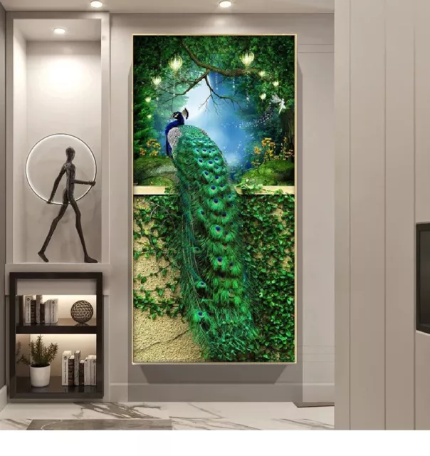 Green Peacock Canvas Painting Print Art Canvas Wall Art Canvas Poster Wall Decor