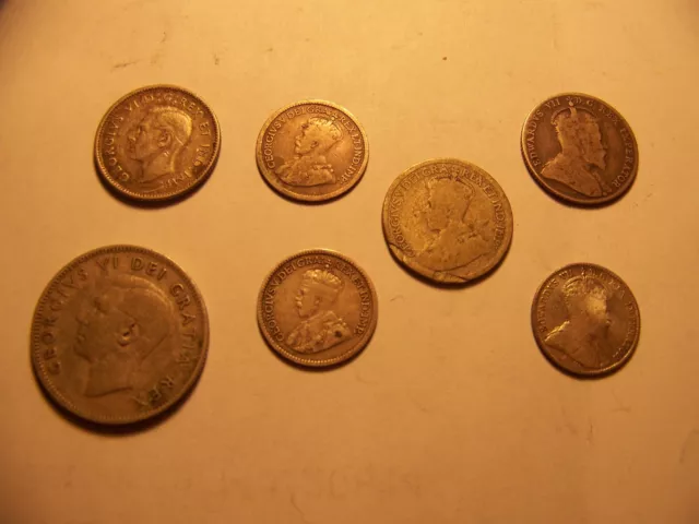 CANADA SILVER COINS  LOT OF 7 COINS  1902-  VF To Fair   [ FREE H&S ]