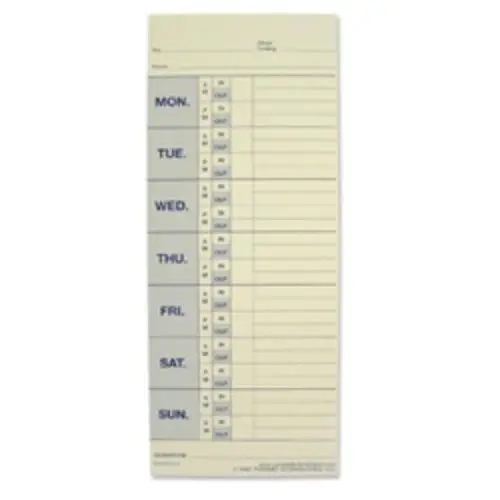 Pyramid Technologies 331-11 Time Cards For Models 1000, 2000 Time Clocks,