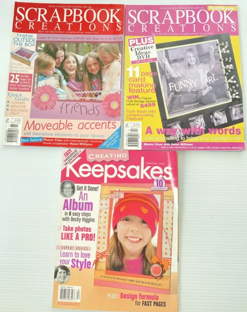 US SCRAPBOOKING MAGAZINE Bundle x3 Scrapbook Creations & Creating Keepsakes  VGC