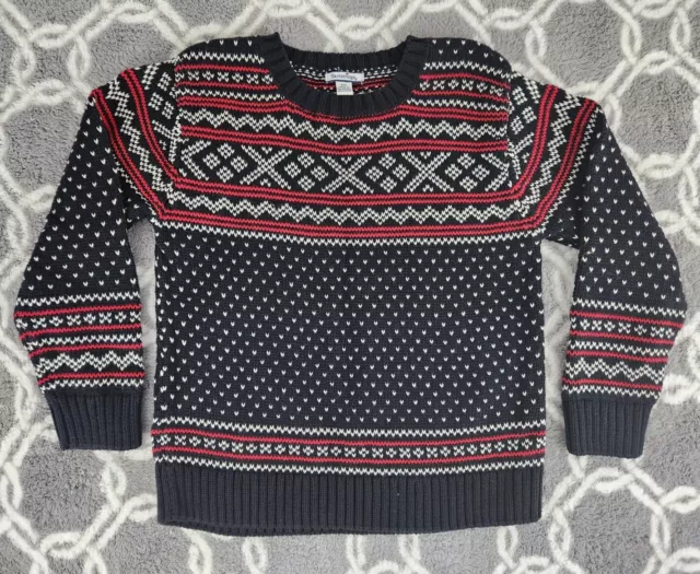 Hartstrings Girl's Size 5/6 Long Sleeve Black Red Crewneck Sweater *MINT*