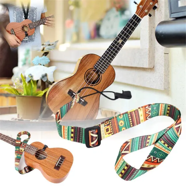 Ukulelenriemen Haken verstellbar Polyester hawaiianischer Gitarrengurt mit Haken Y4D6