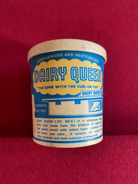 1940's, Dairy Queen, "Un-Used" Ice Cream Container (1-Pint) Scarce / Vintage