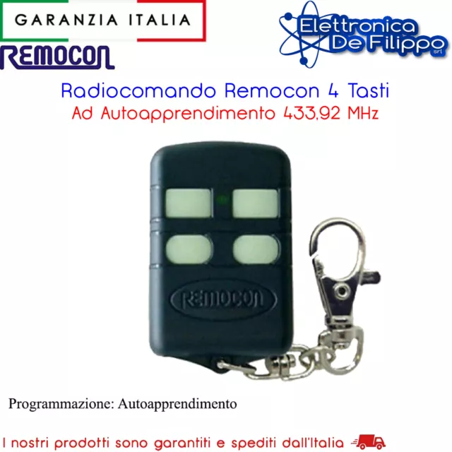 RADIOCOMANDO APRICANCELLO 4 CANALI 433 Mhz AUTOAPPRENDIM REMOCON SIRIO