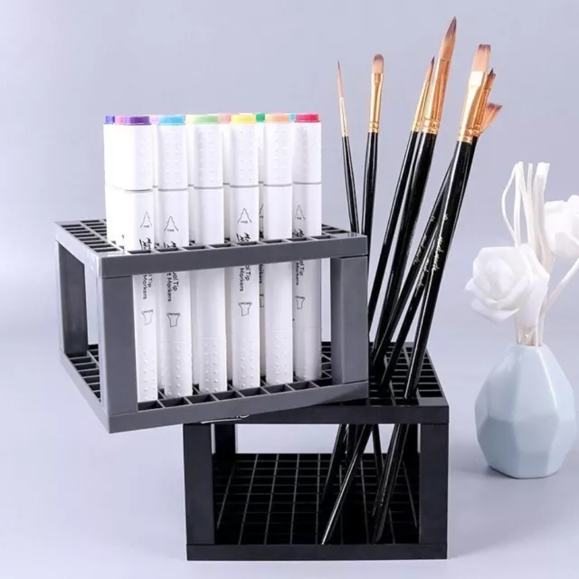 Plastic Pencil Pen Marker Pen Paint Brush Holder Organizer Storage Rack 96  Hole