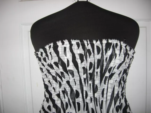 NWT White House Black Market Strapless Black and White Dress Size 2 MSRP $138