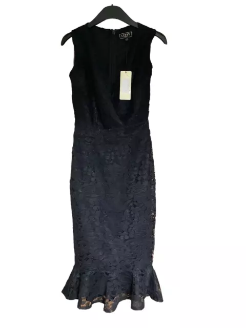 LIPSY DRESS BLACK V neck All Over Lace Flute Hem Party Prom Dress Size UK 6 8.16 PicClick UK