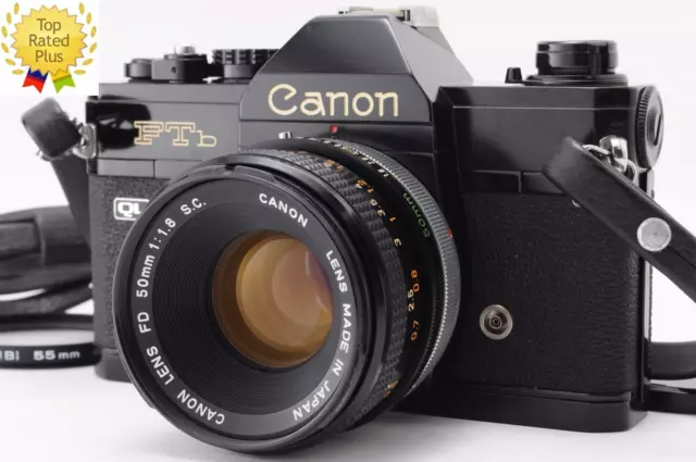 [Near Mint] Canon FTb QL Schwarz 35mm Filmkamera FD 50mm F/1.8 SC SC aus Japan