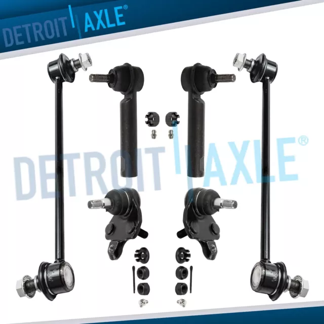 6pc Front Outer Tie Rods Ball Joints Sway Bars for Toyota Corolla Pontiac Vibe