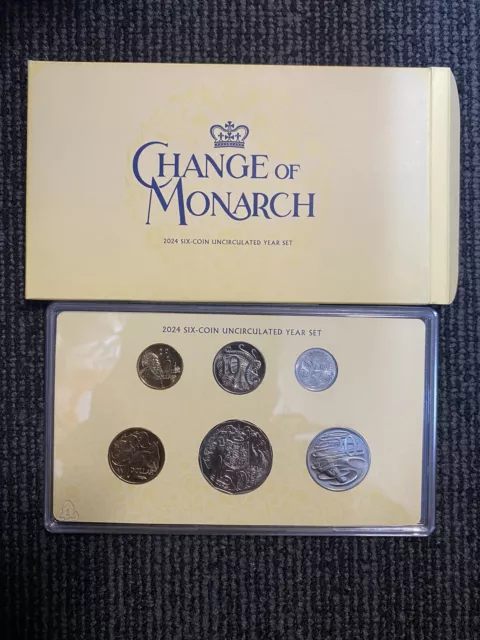 2024 Change Of Monarch 6 Coin Uncirculated Mint Set Charles III and QEII