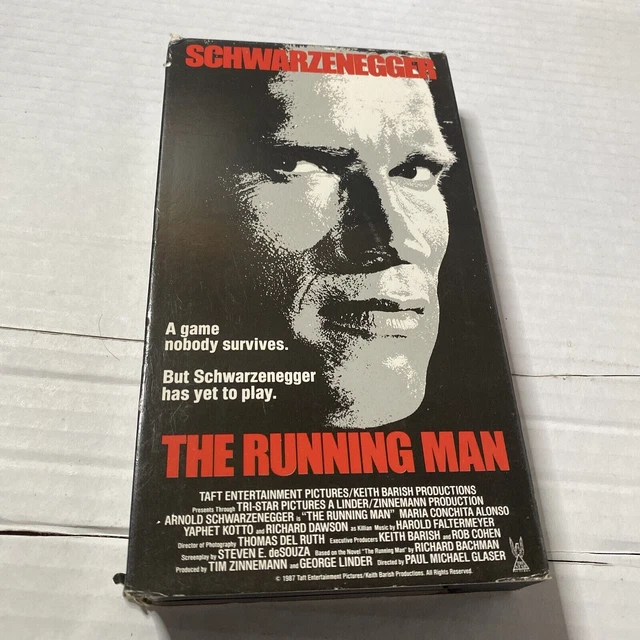 THE RUNNING MAN VHS Action SciFi Arnold Schwarzenegger Vestron Video