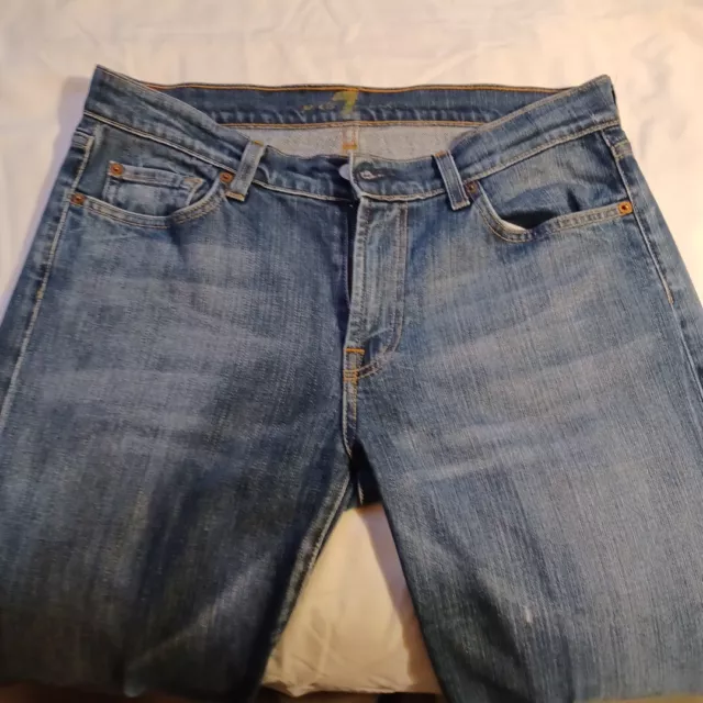 7 for All Mankind Denim Jeans Women's  (32x33) Bootcut Medium Wash Seven