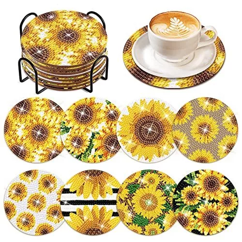 Day of the Dead Diamond Painting Coasters Kits with Holder, 8 Pcs Diamond  Art Co