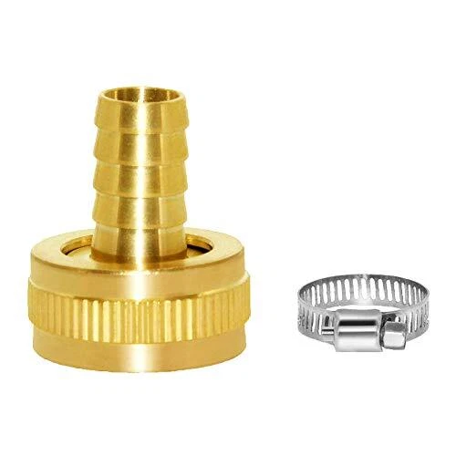 5/8" Barb x 3/4"Female GHT Thread Swivel Round Brass