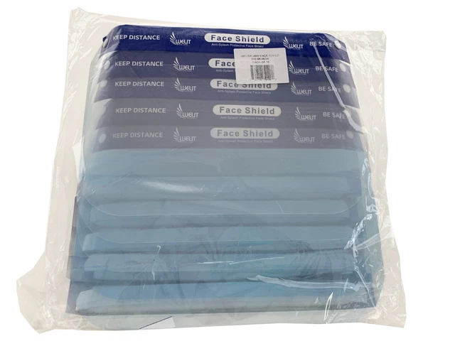 FREE - 9" x 13" Reusable Face Shields - 10 Pack, Protective 25mm Shield w/Clear