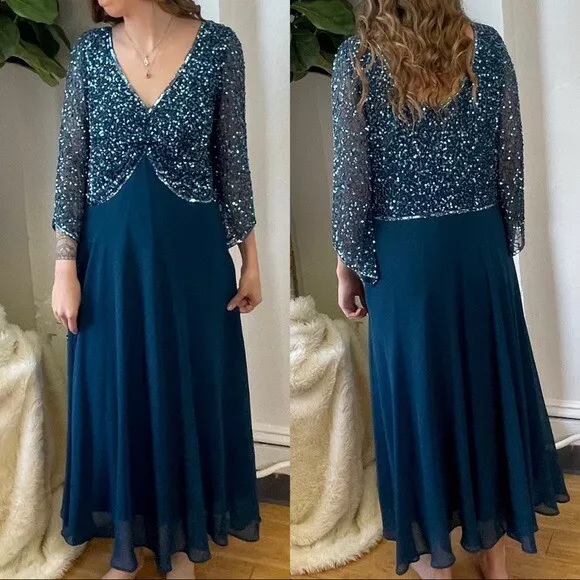 J KARA Embellished Mother of the Bride Dress Size 10 5206
