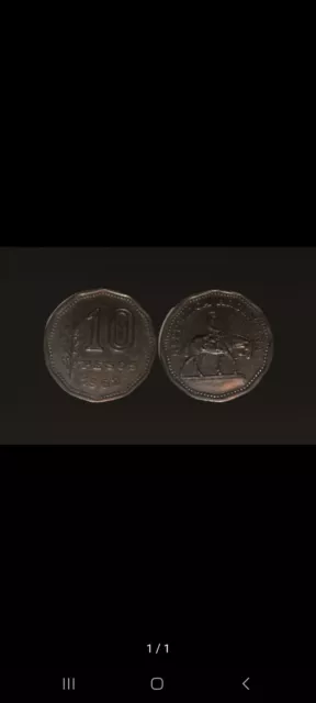 1962 Argentina 10 Peso Coin