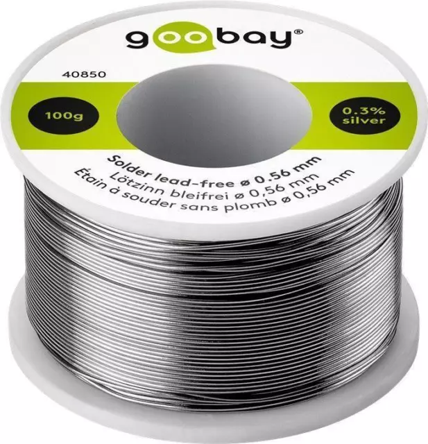Goobay stagno per saldatura senza piombo, ø0,56 mm, rullo 100 g, filo per saldatura