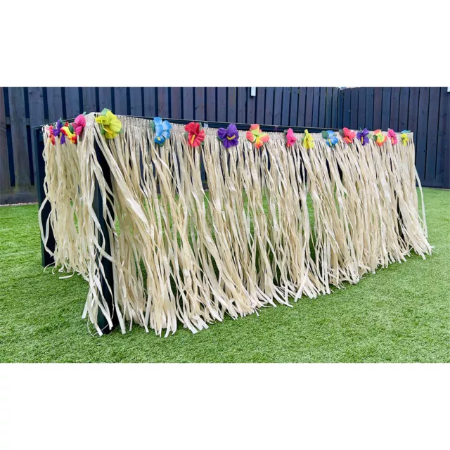 GRASS TABLE SKIRT Decoration Hawaii Hawaiian Hula Party Flowers Tiki 275cmx75cm GRASS TABLE SKIRT Decoration Hawaii Hawaiian Hula Party Flowers Tiki 275cmx75cm