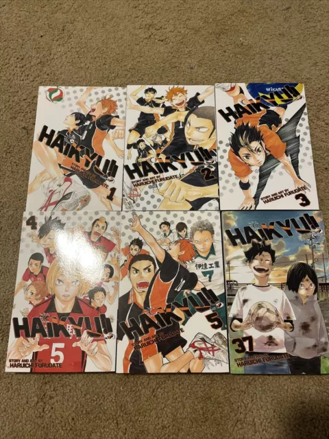haikyuu manga english lot volumes 1-5 and 37