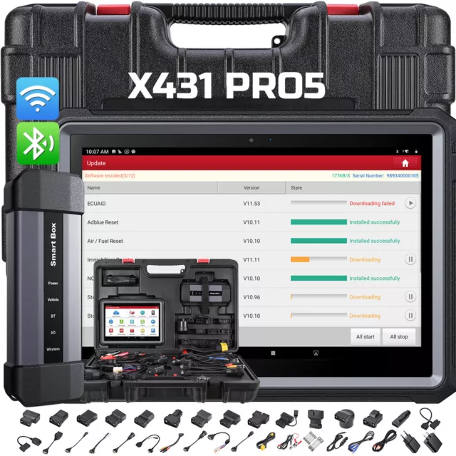 Dispositivo de diagnóstico LAUNCH X431 PRO 5 PAD V profesional automóvil OBD2 ECU Key Progranmmier TPKS