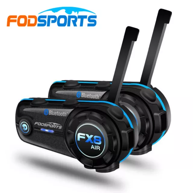 2x 1000m FX8 Air Motorcycle Intercom 2-way Helmet Motorbike Bluetooth Headset