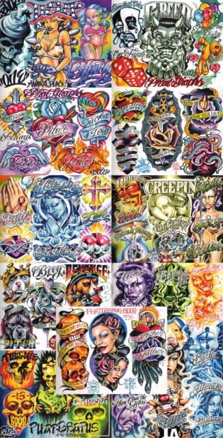 Amazoncom  Tattoo Life Boog From The Streets With Love Gangsta Style Tattoo  Flash 10 Sheet Set 11x14 A  Beauty  Personal Care