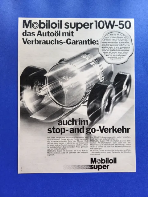 65) Mobiloil Super 10W-50 Werbeanzeige Reklame Werbung 1970