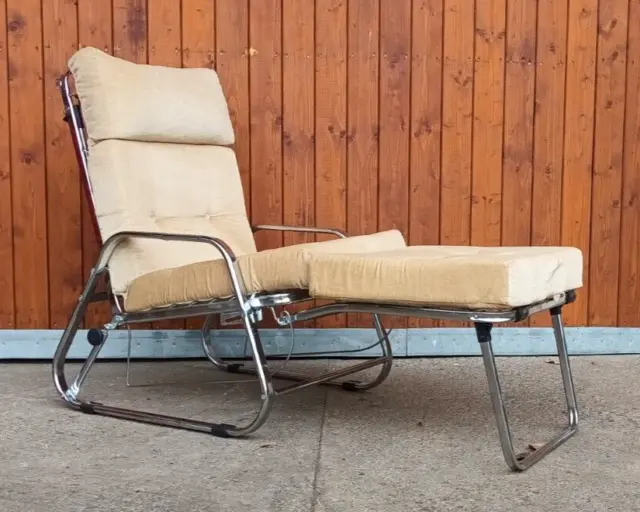 Designer Sessel Retro 70er Daybed Relaxsessel Vintage Magic Easy Chair Chrom 70s