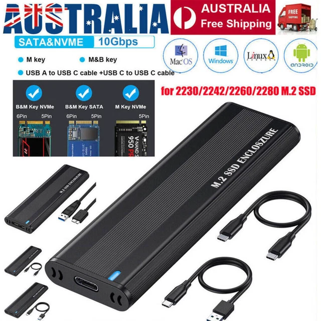 Dual Protocol M.2 NVMe SSD Case 10Gbps M.2 NVMe SSD Enclosure Adapter Supplies