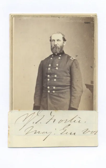 General John Gray Foster Signed Civil War Cdv Photo From Gen'l G. Crosman Album