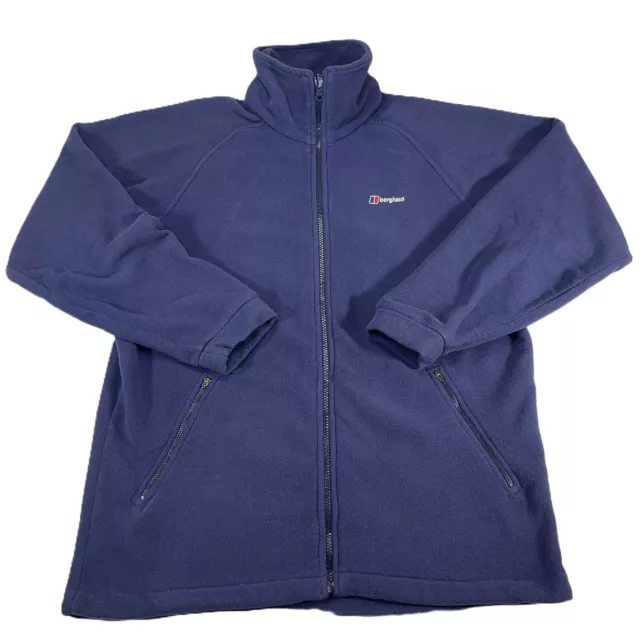 Berghaus Fleece Women's Size 14 Navy Blue Thick Comfy Full Zip Windproof Outdoor