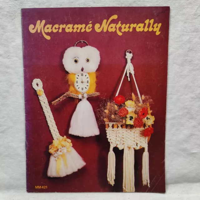 Instrucciones de patrón artesanal de nudo de temporada 1979 Macrame Natural de Colección MM421