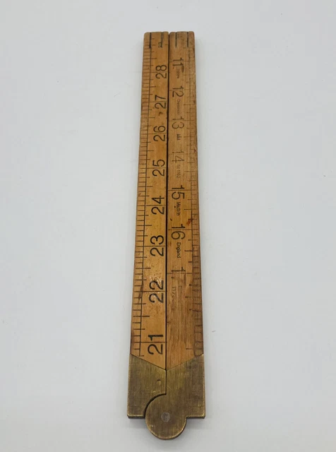 English Ruler That Was Inbread RABONE CHESTERMAN NO 1162 Wooden Hinged Rule Ruler England Vtg Folding ...