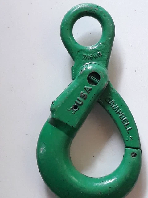 campbell 5648495 9/32" Cam-Alloy® Eye Self Locking Hook Grade 100, Painted Green