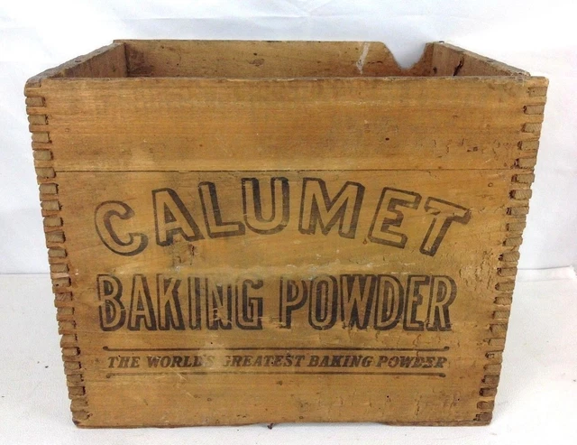 Vintage Calumet Baking Powder General Store Wood Crate Primitive Rustic