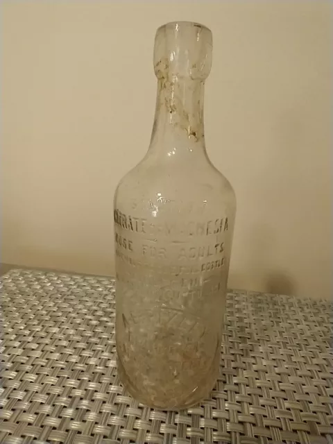Antique Glass Bottle A.B. Pixley Druggist Wallingford CT Drug Store Citrate...
