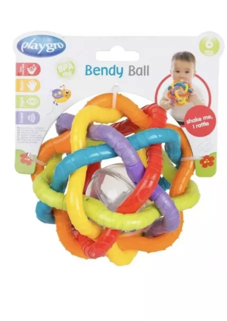 Playgro Bendy Ball BPA-frei 6 m + Rasseln, Berührung, Sound Motor Fähigkeiten. Anblick, Kinder 2