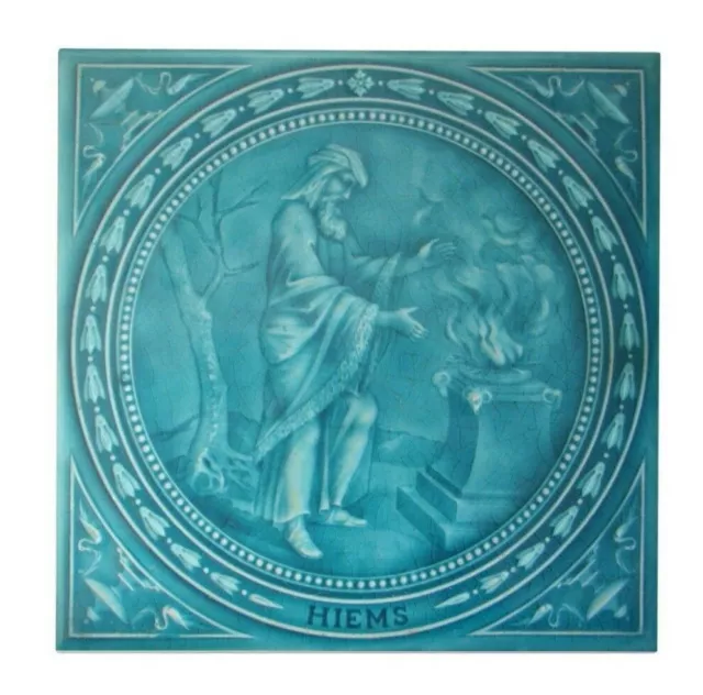 British Art Nouveau Vintage Ceramic Tile Rare Reproduction Majolica European UK