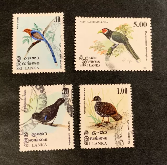 Sri Lanka 1979 birds - 4 used stamps - Michel No. 512, 513, 515