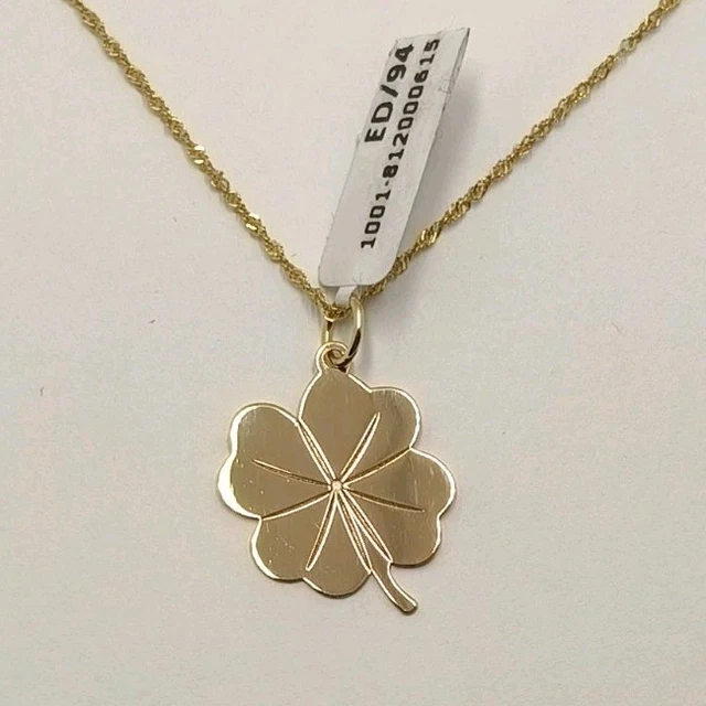 Collier Pendentif Trèfle à 4 Feuilles Et Bréchet Argent 925 - Longueur 41 à 56 Cm - Neuf