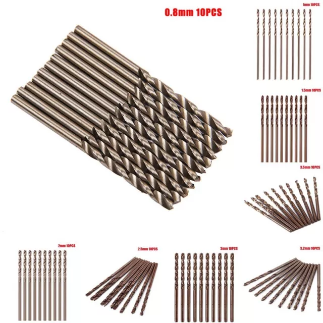 10Pcs 1mm - 3.5mm M35 Rond Tige Ars Cobalt Twists Perceuse Spirale Embouts Lot