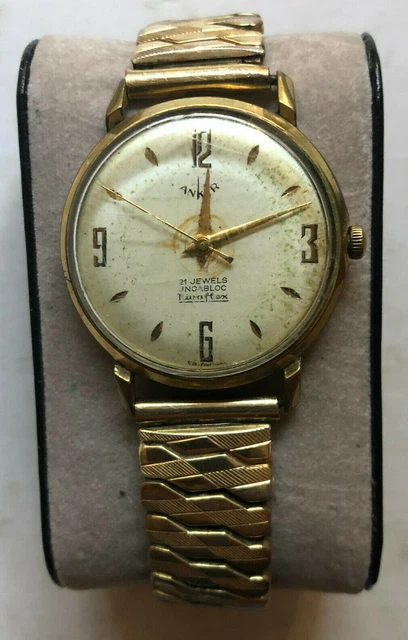 ARMBANDUHR HERREN Vintage Anker 21 Jewels Jncbloc Nivaflex