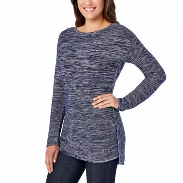 Ellen Tracy Womens Marled Knit Pullover Long Sleeved Sweater