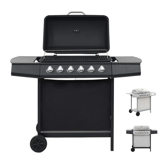 Gasgrill Grillwagen BBQ Grill Grillstation Griller Stahl Standgril 6 Brennern