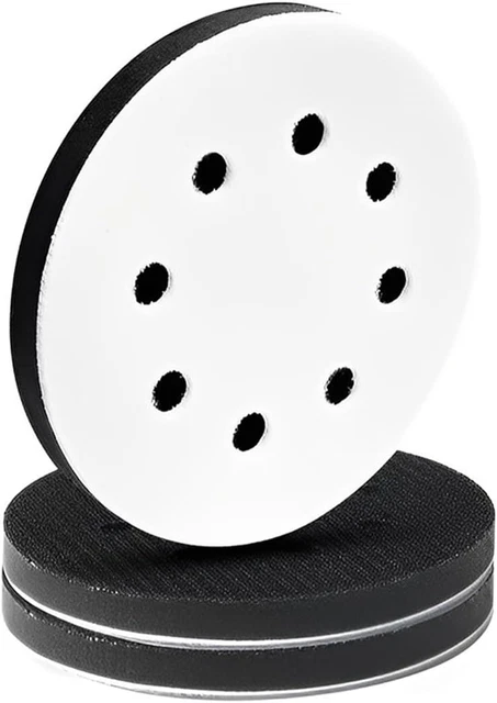 2 Cuscinetti Interfaccia Per Levigatrice 125mm - Spugna Con Velcro, 8 Fori Per Aspirazione - Foto 6