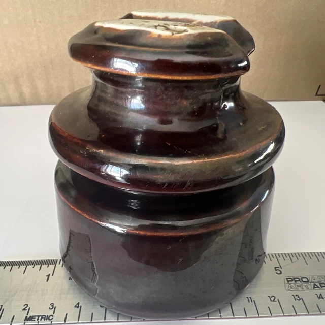 LARGE Vintage THOMAS Porcelain Insulator BROWN