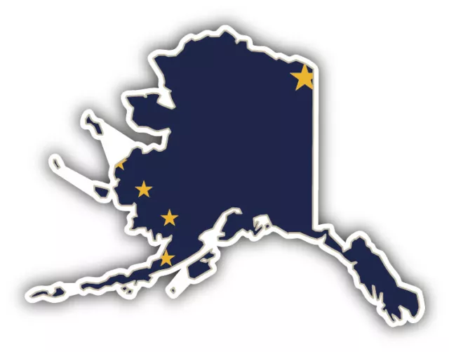 Alaska USA State Map Flag Car Bumper Sticker Decal