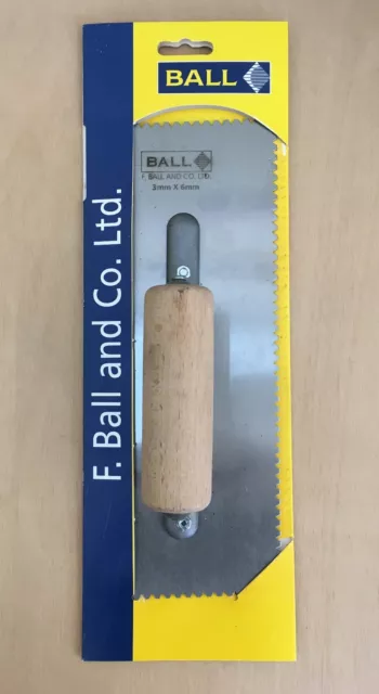 F-Ball 3 mm x 6 mm V Notched Trowel/Styccobond Tool/Flooring /Adhesive Spreader